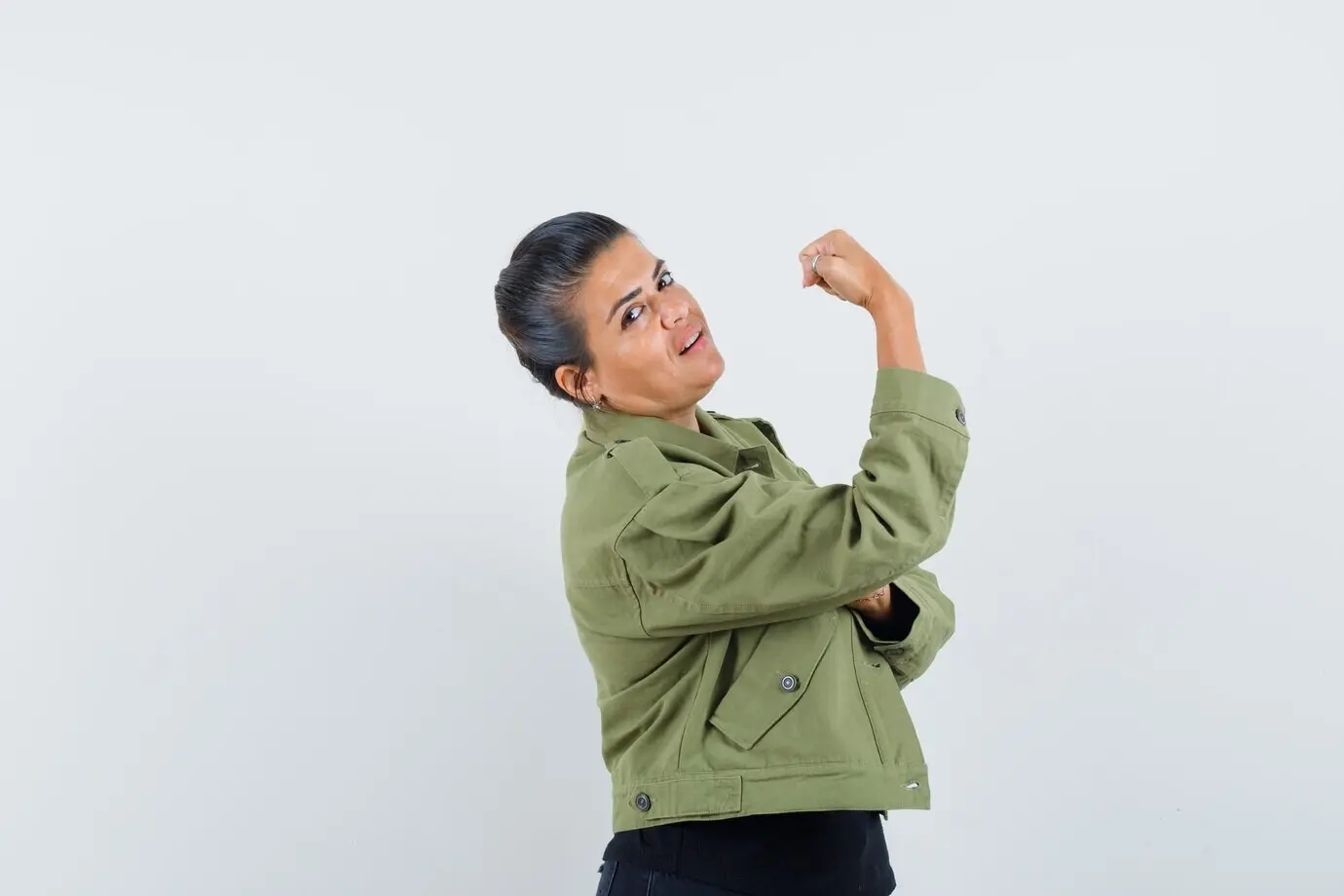 Lady wearing a jacket